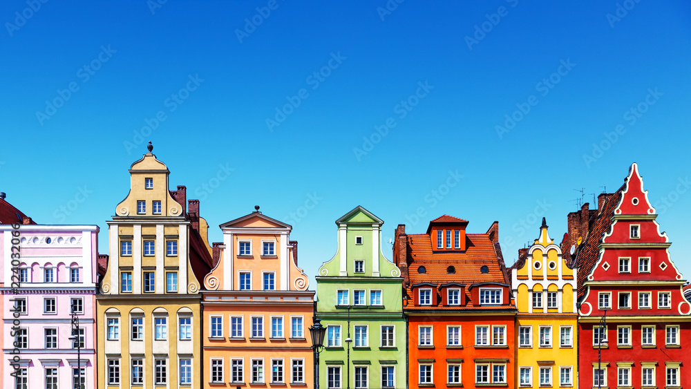 Naklejka premium Stare domy kolor we Wrocławiu