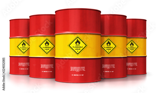 Wallpaper Mural Group of red oil drums isolated on white background Torontodigital.ca