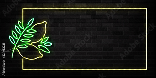Vector realistic isolated neon sign of Sukkot frame logo for decoration and covering on the wall background.