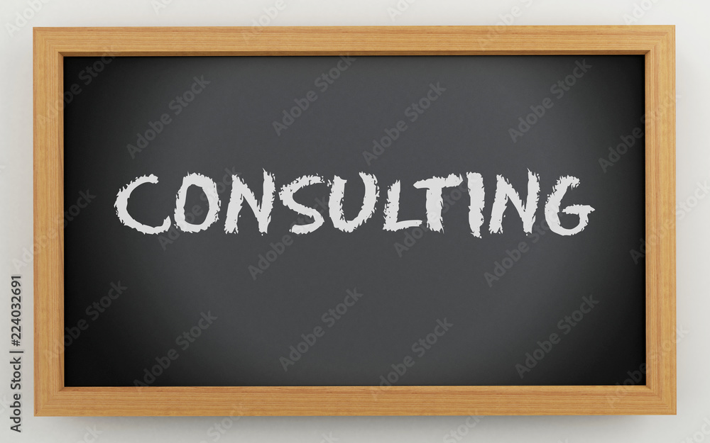 Fototapeta premium 3d chalkboard with consulting text