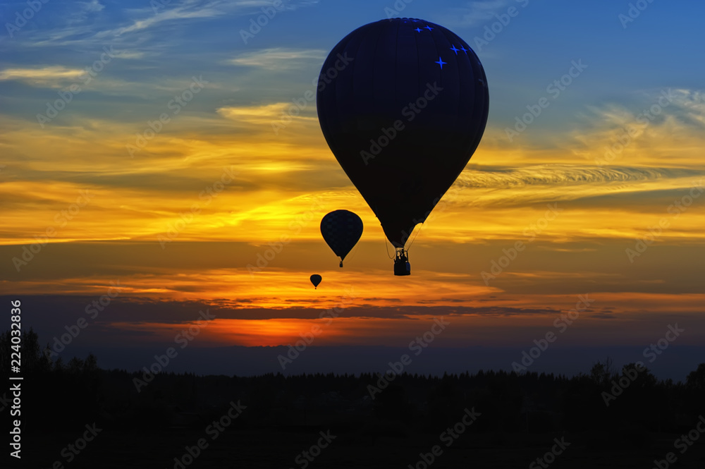 hot air balloon at sunset hot air balloon at sunset