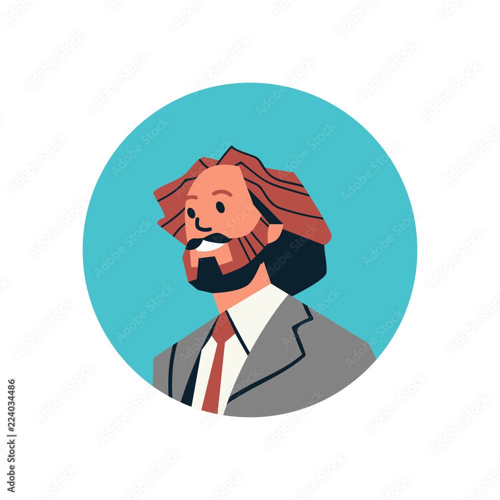 Brown hair businessman avatar man face profile Brown hair businessman avatar man face profile