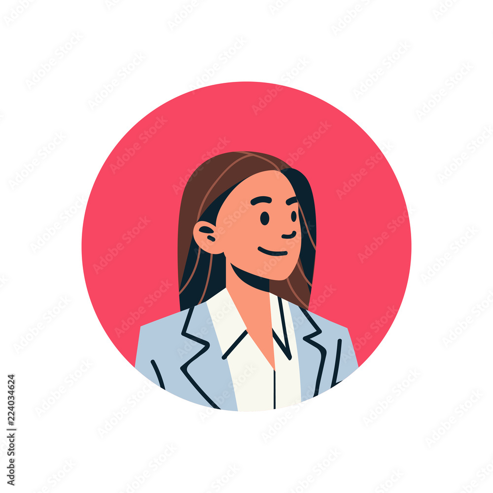 Brown hair businesswoman avatar woman face profile Brown hair businesswoman avatar woman face profile