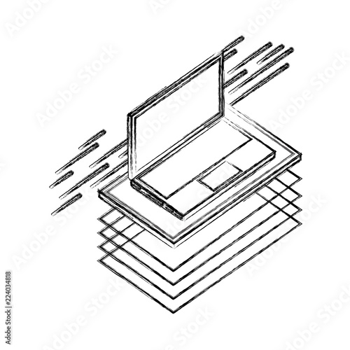 laptop computer isometric device digital technology