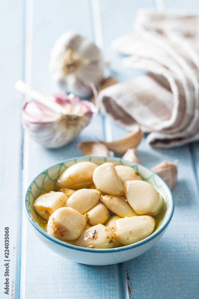Marinated garlic. Pickled garlic. Marinated garlic. Pickled garlic.