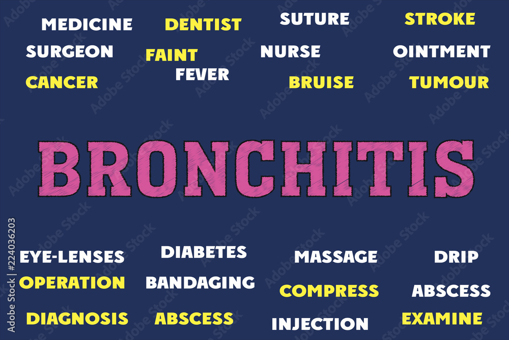 Fototapeta premium bronchitis Medical Tags and words cloud concept