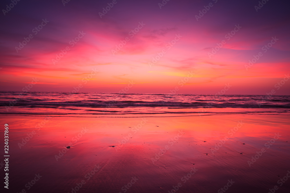Long Exposure Of Beach With Dramatic Sky Long Exposure Of Beach With Dramatic Sky