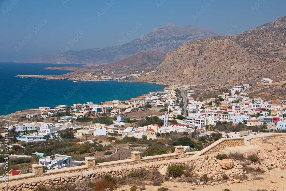 Panoramic view of Arkasa on Karpathos in Greece
