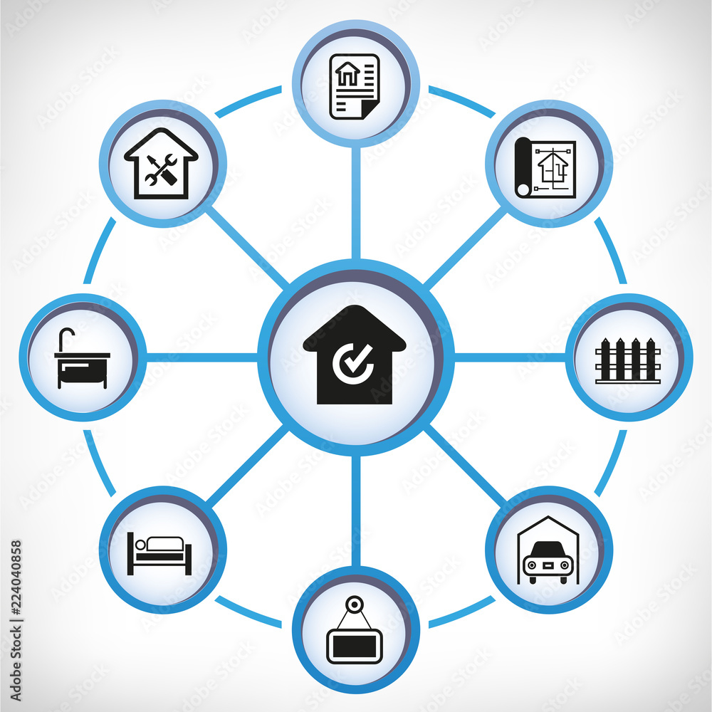 home and real estate icons in circle diagram home and real estate icons in circle diagram