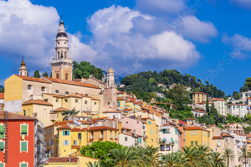 Old town architecture of Menton on French Riviera © monticellllo