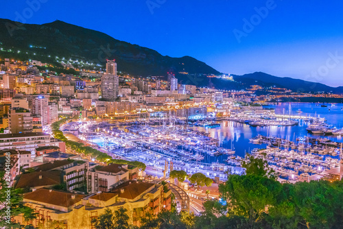 View of the city of Monaco. French Riviera