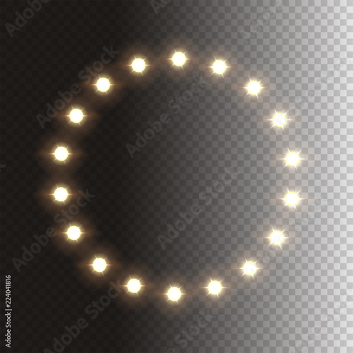 Light bulb circle isolated on transparent background. Vector design element.