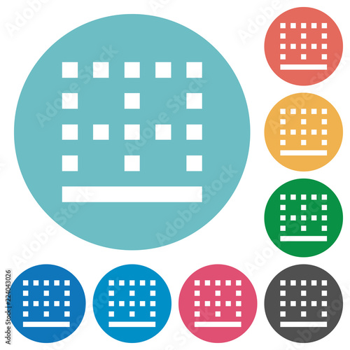 Bottom border flat round icons