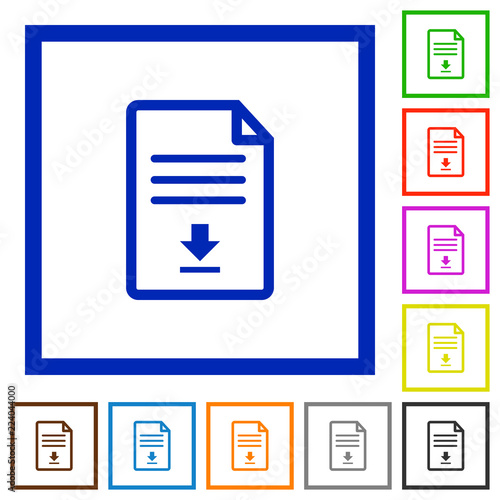 Download document flat framed icons