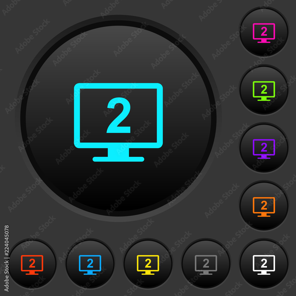 Secondary display dark push buttons with color icons Secondary display dark push buttons with color icons