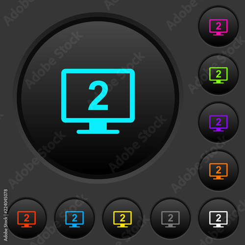 Secondary display dark push buttons with color icons