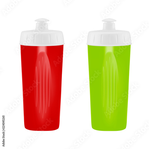 Plastic shaker on white background.Cocktail shaker in vector.