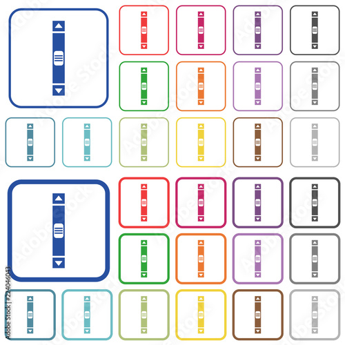 Vertical scroll bar outlined flat color icons