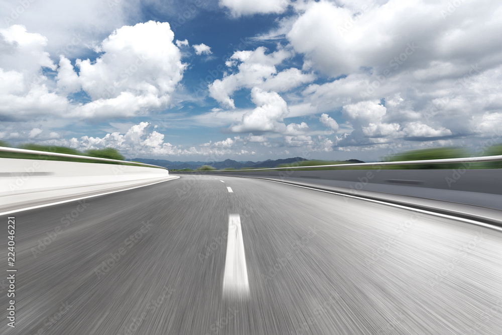 Fototapeta premium blurred motion highway through country side