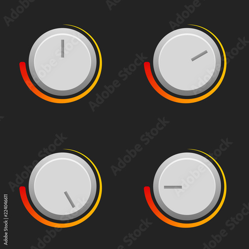 Heat or sound switch vector set in different settings.