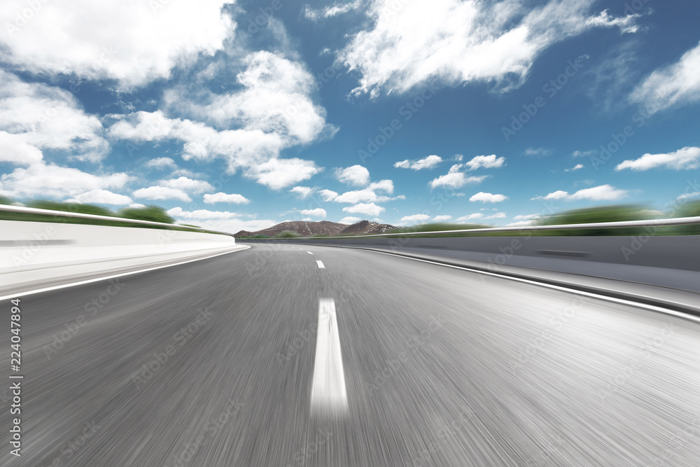 Fototapeta premium blurred motion highway through country side