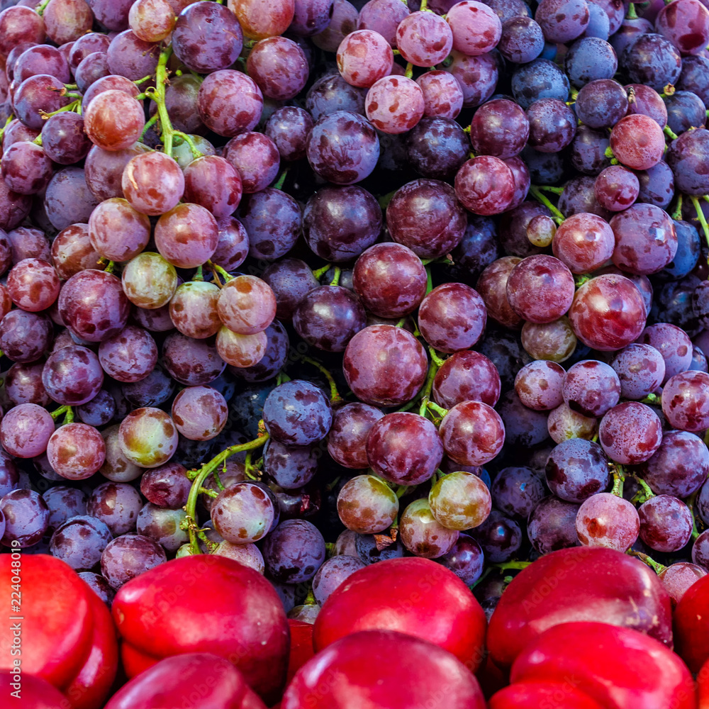 Fototapeta premium on the local farmers market organic grapes.