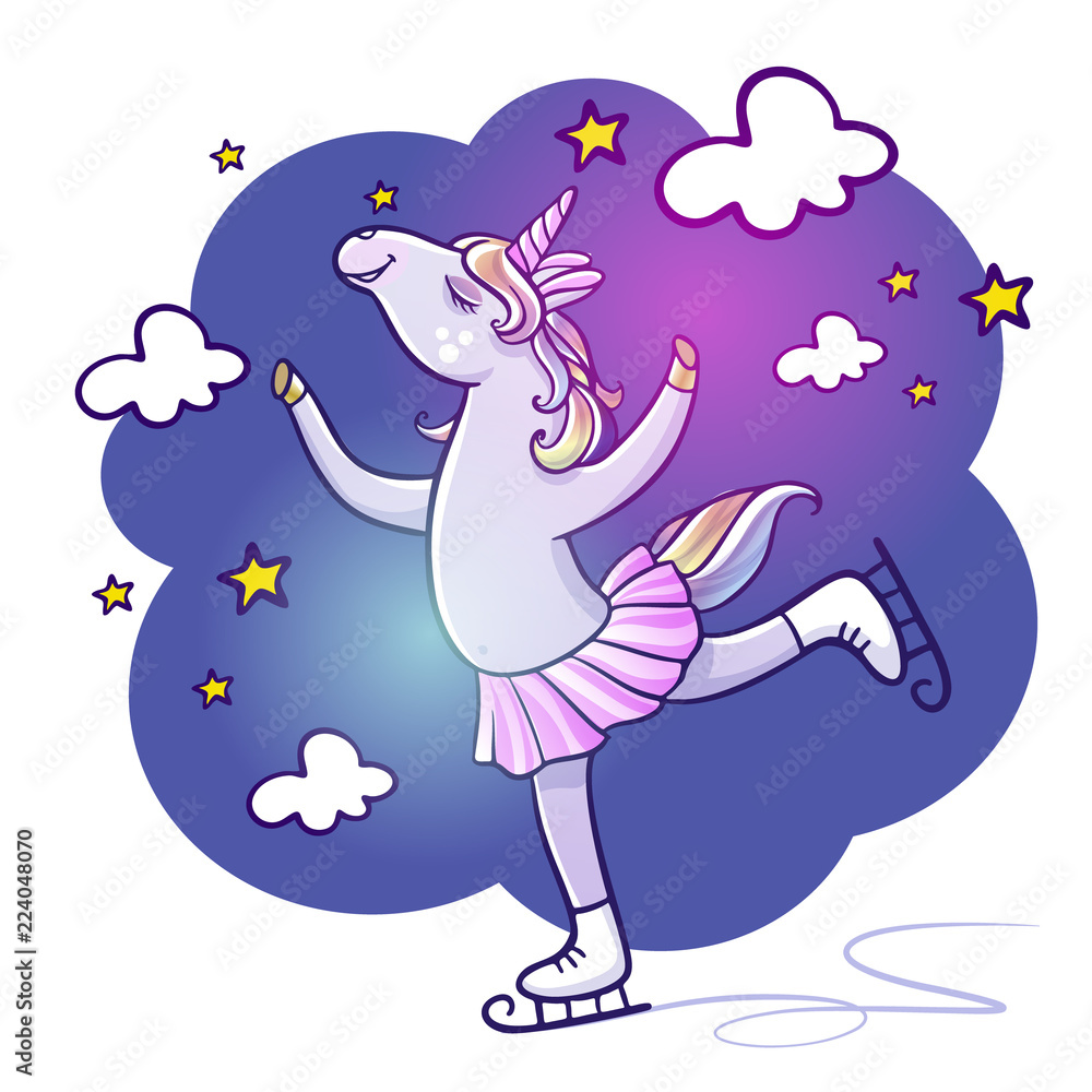 Fototapeta premium Pretty unicorn on ice.