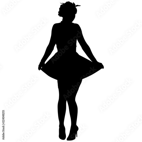 Silhouette of pin-up sexy girl