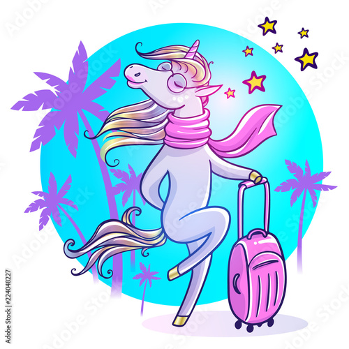 Unicorn with suitcase © Anna