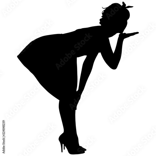 Silhouette of pin-up sexy girl