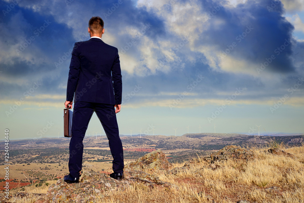 Man observing the terrain. Man observing the terrain.