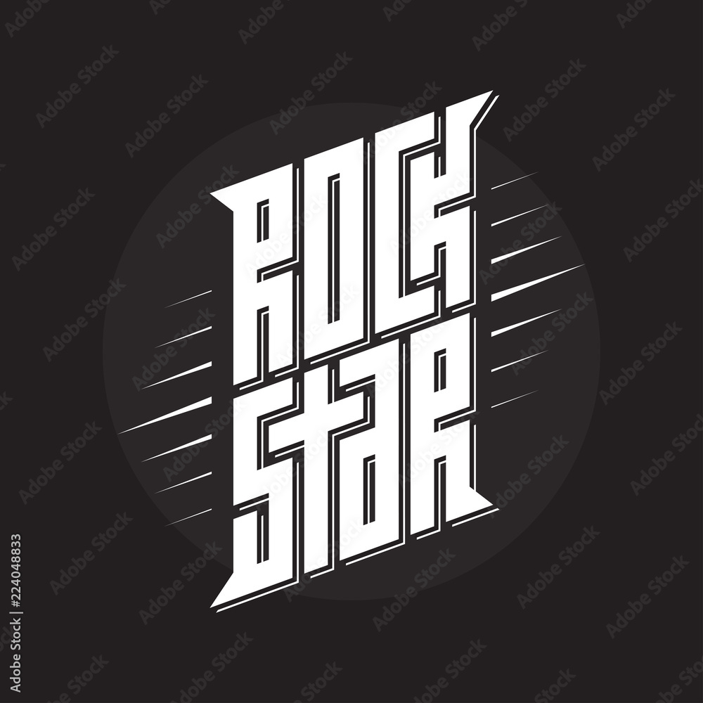 Rockstar - music poster or band Rock Star t-shirt design. T-shirt apparels cool print. Stock Vector | Adobe Stock