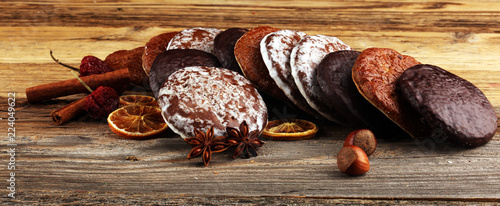 Typical German Gingerbreads such as Lebkuchen and Aachener Printen photo