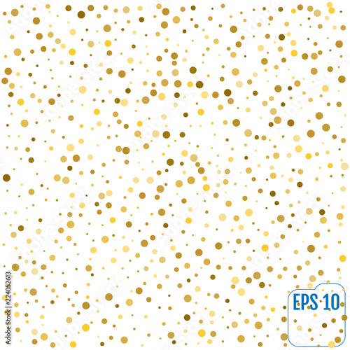 Gold glitter background polka dot, vector illustration