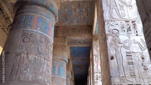 Temple of Medinet Habu. Egypt, Luxor. The Mortuary Temple of Ramesses III at Medinet Habu is an important New Kingdom period structure in the West Bank of Luxor in Egypt. photo