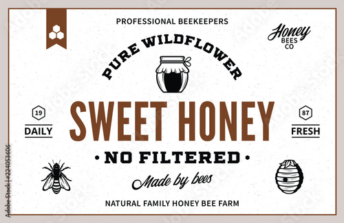 Honey label and packaging design template