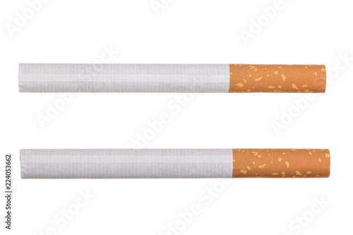 The cigarette isolated on a white background