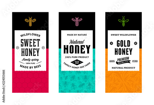 Honey labels in modern style