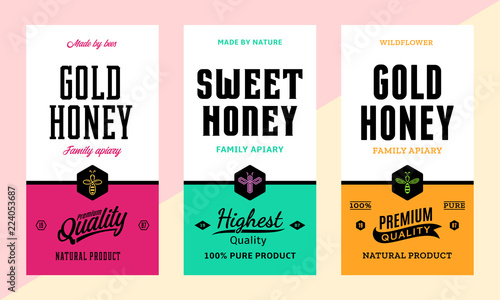 Honey labels in modern style