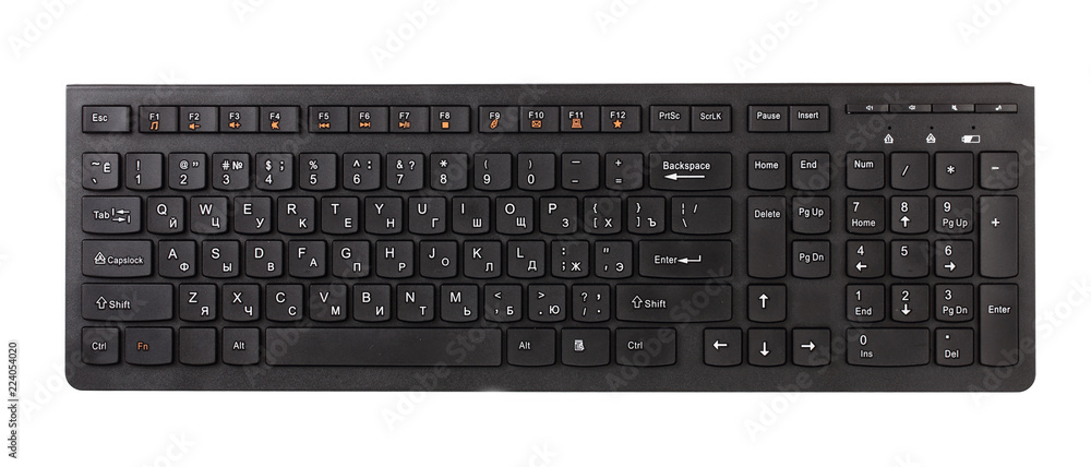 Black computer keyboard isolated on a white background Black computer keyboard isolated on a white background