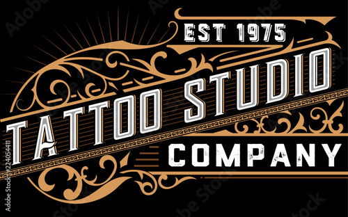 Vintage template with floral elements