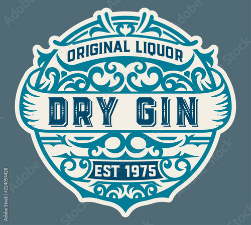 Gin logo with floral ornaments