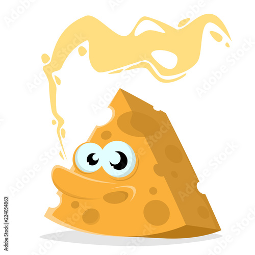 funny illustration of a smelly cheese