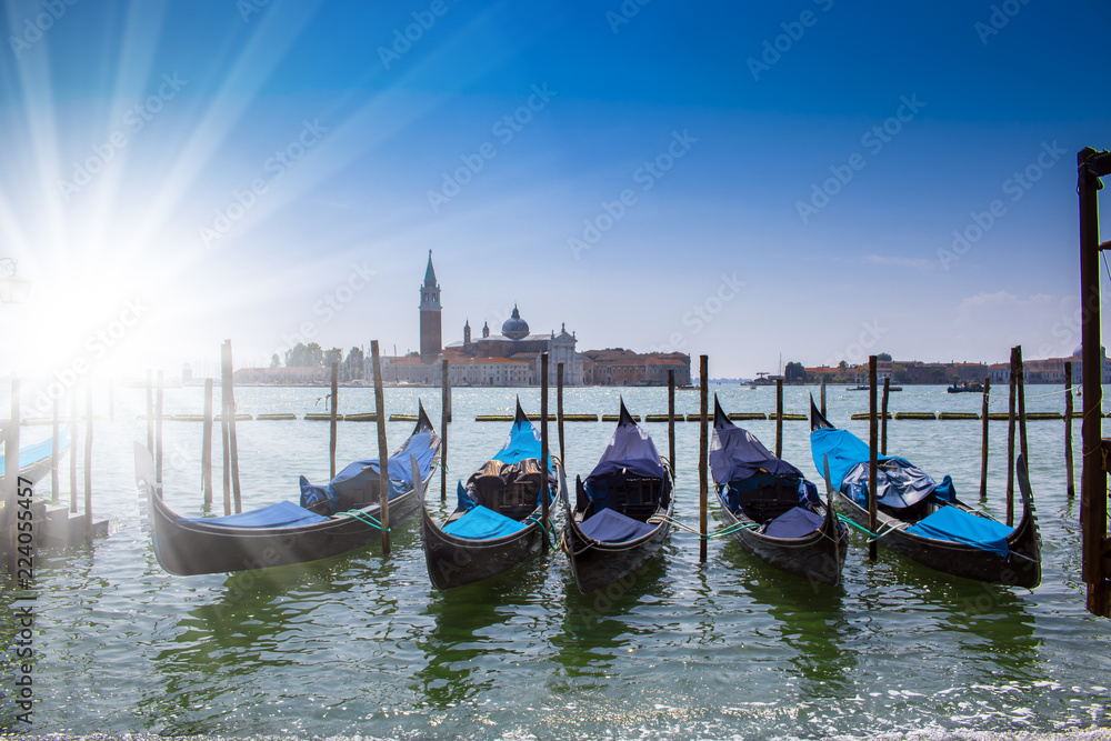 Gondolas in Venice Italy