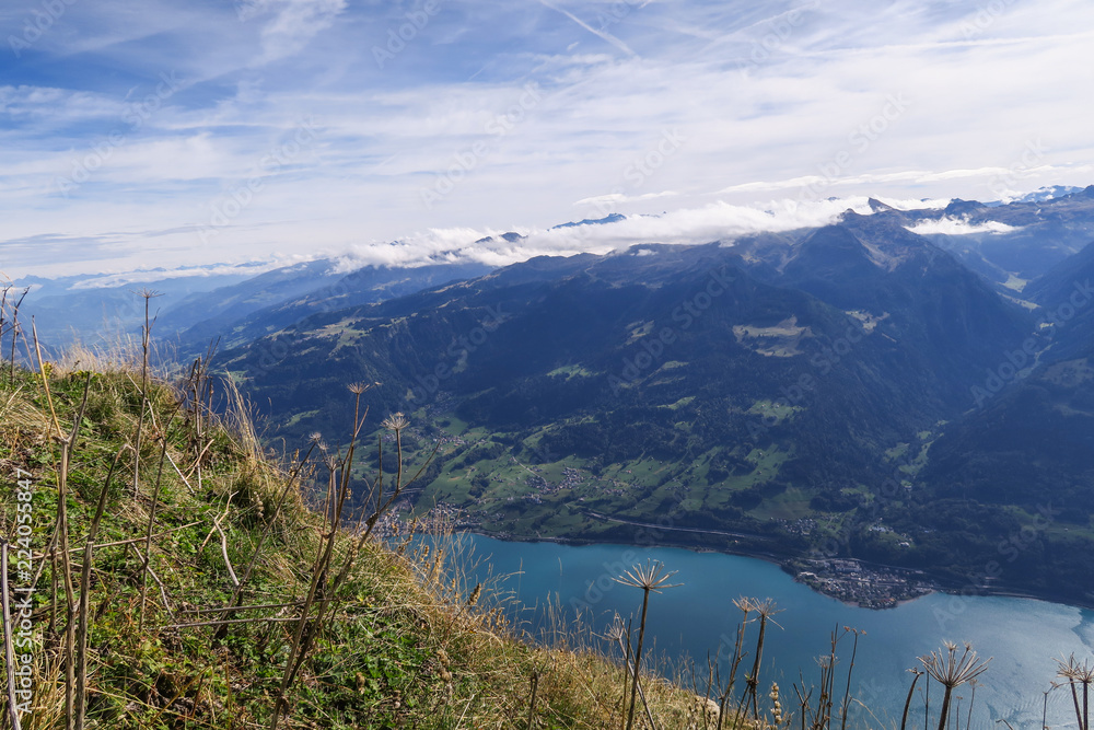 Scenic landscape in Switzerland: the beautiful Walensee (St. Gallen) seen from Leistchamm Scenic landscape in Switzerland: the beautiful Walensee (St. Gallen) seen from Leistchamm