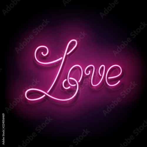 Vintage Glow Signboard with Love Inscription