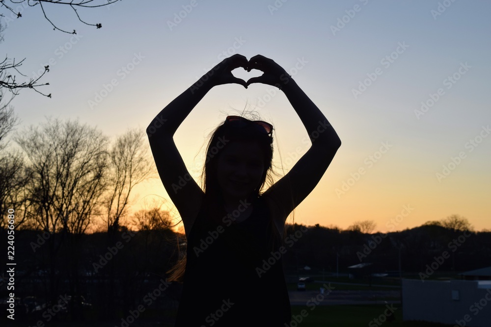 Fototapeta premium Heart Sign Silhoette