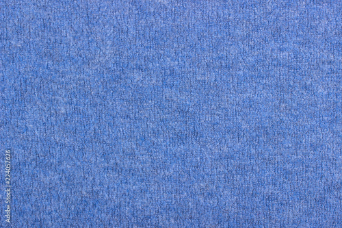 texture of blue terry soft fabric with villi