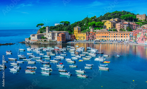 Fototapeta Naklejka Na Ścianę i Meble -  View of the Bay of Silence in Sestri Levante, Italy