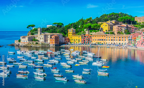 View of the Bay of Silence in Sestri Levante, Italy